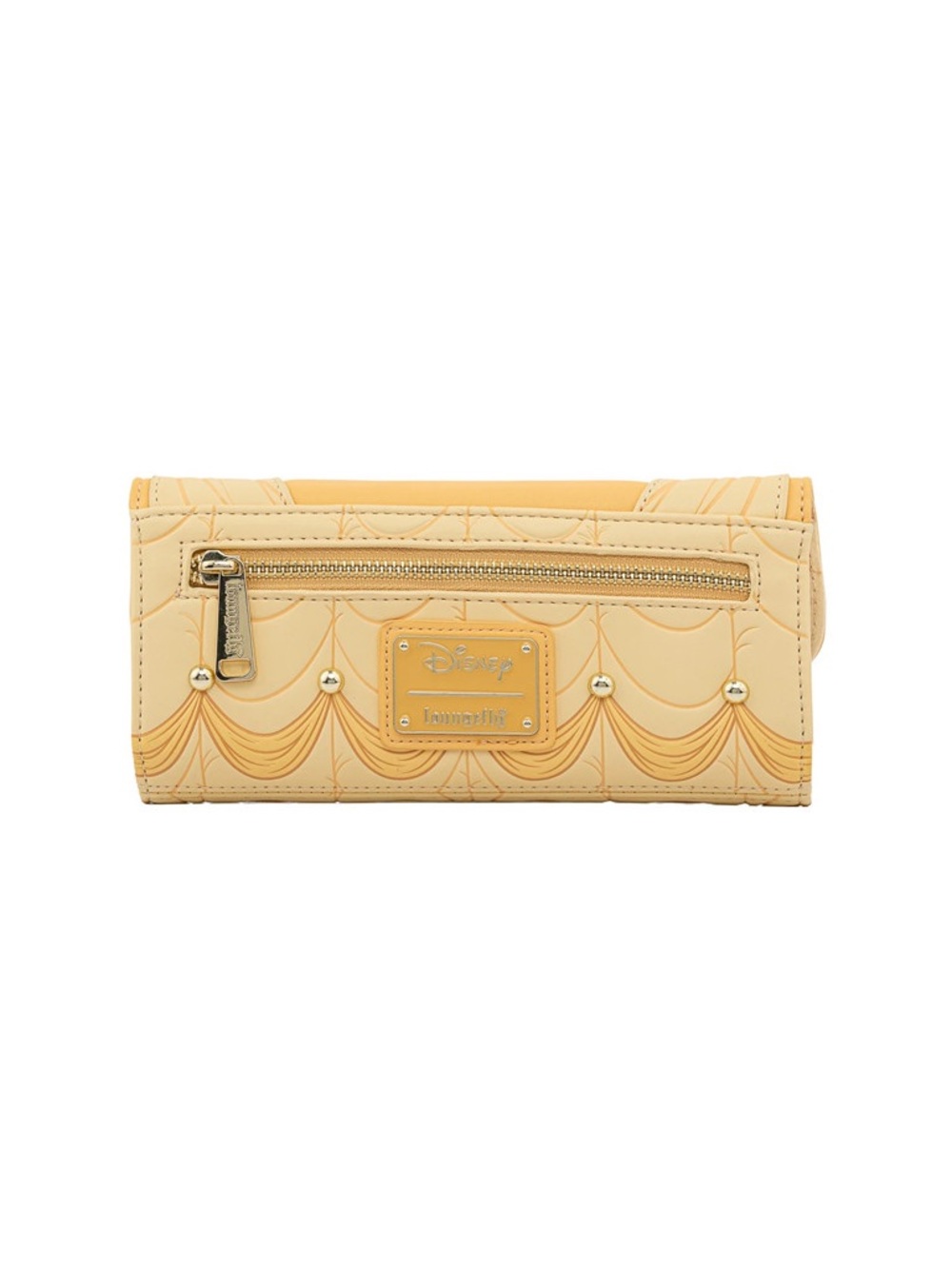 Disney Beauty and Beast Yellow Belle Loungefly Embossed Zip Wallet